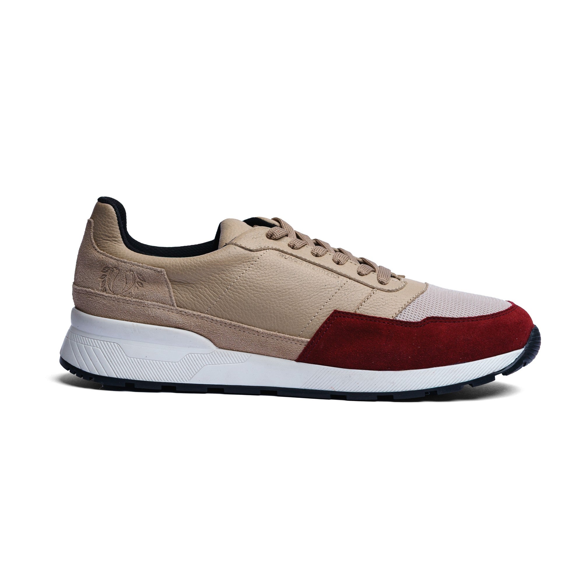 BLACK PEPPERS Trainer Leather Sneaker VERONA Red/Beige