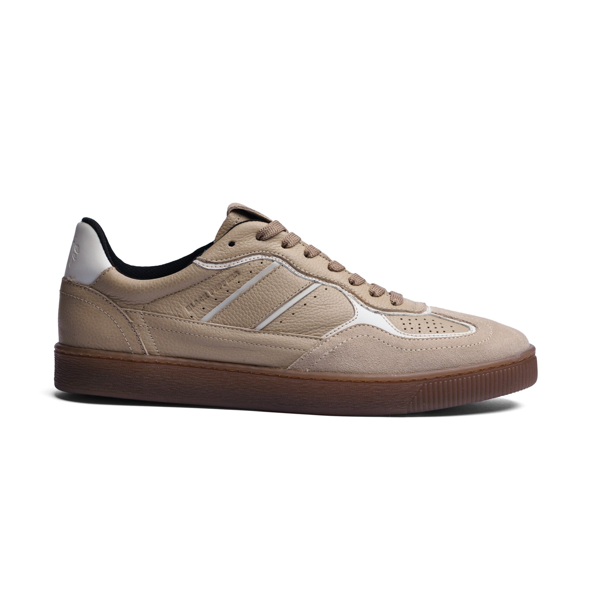 BLACK PEPPERS Lowtop Leather Sneaker PARMA Beige/Brown Sole