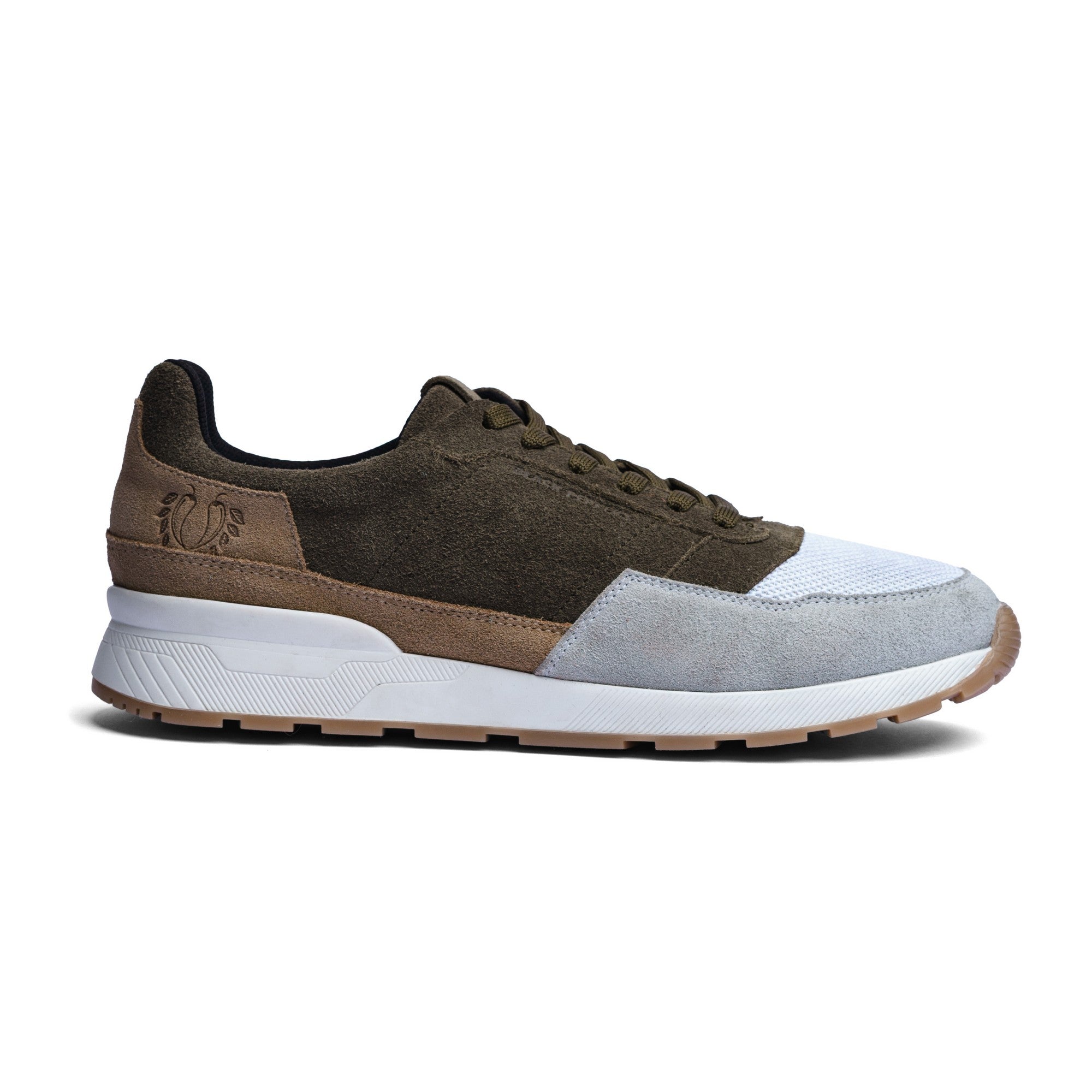 BLACK PEPPERS Trainer Suede Sneaker VERONA Military Green/Camel/Gray