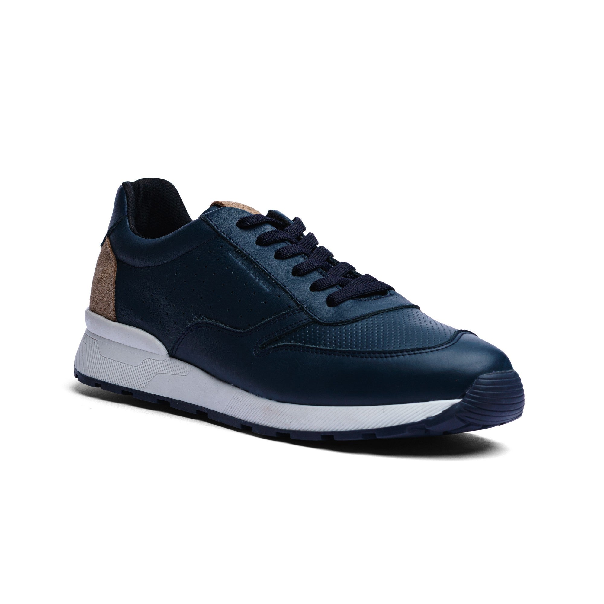 Tenis de Piel Black Peppers Trainer Leather Sneaker EOS Navy/White Sole