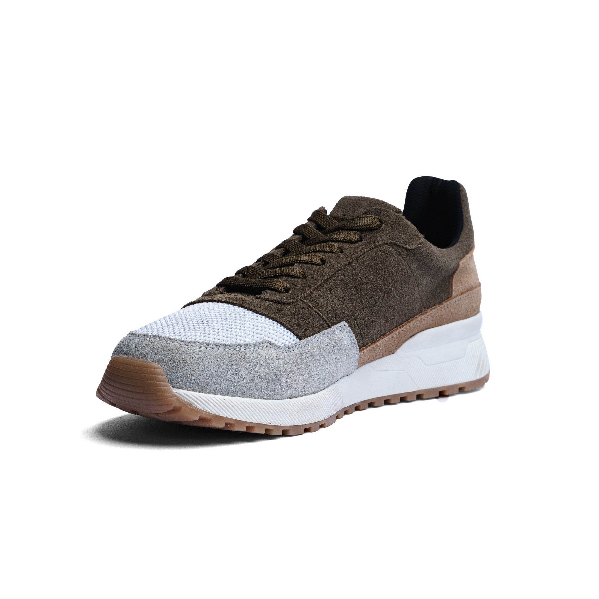 BLACK PEPPERS Trainer Suede Sneaker VERONA Military Green/Camel/Gray
