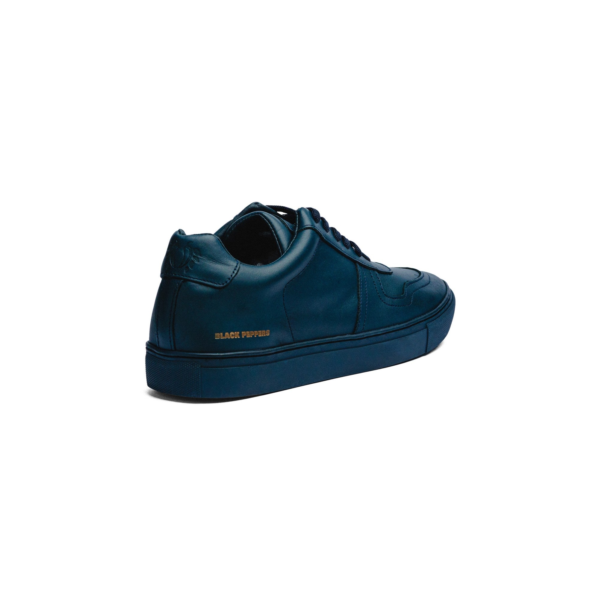 BLACK PEPPERS Lowtop Leather Sneaker TURIN Full Navy Blue