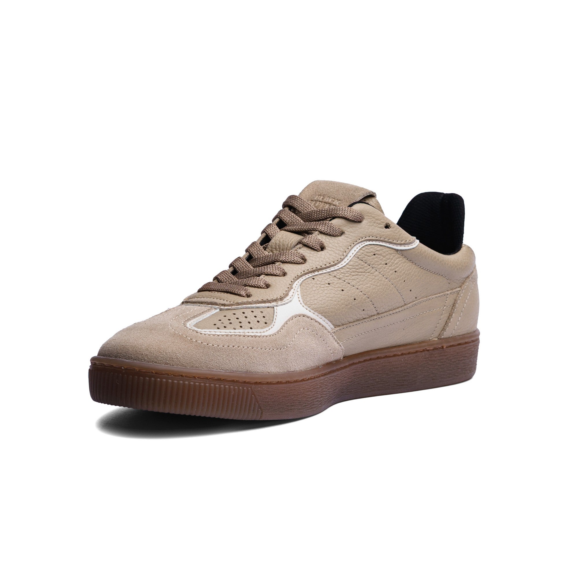 BLACK PEPPERS Lowtop Leather Sneaker PARMA Beige/Brown Sole