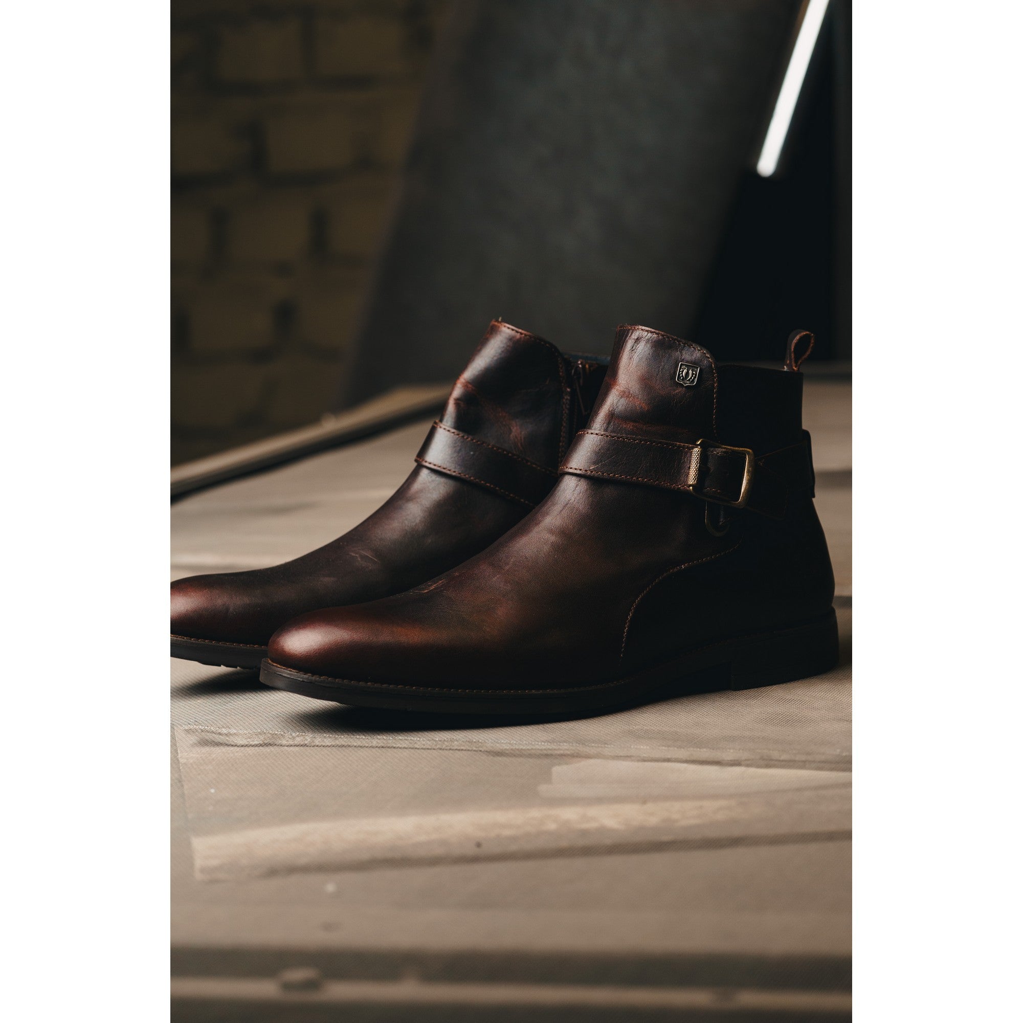 BLACK PEPPERS Brown Leather BIKER