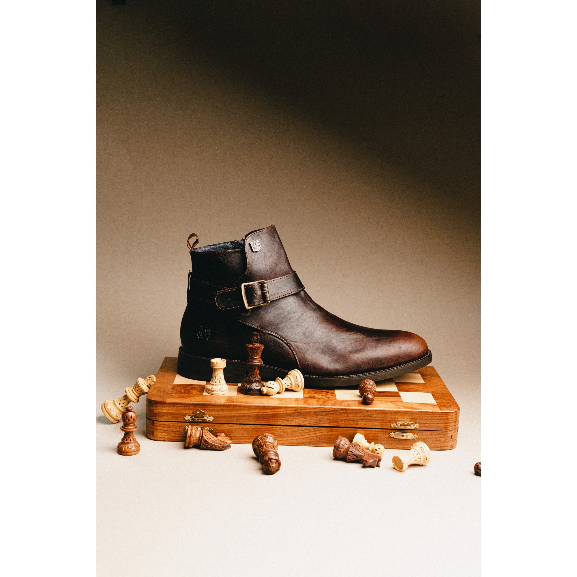BLACK PEPPERS Brown Leather BIKER
