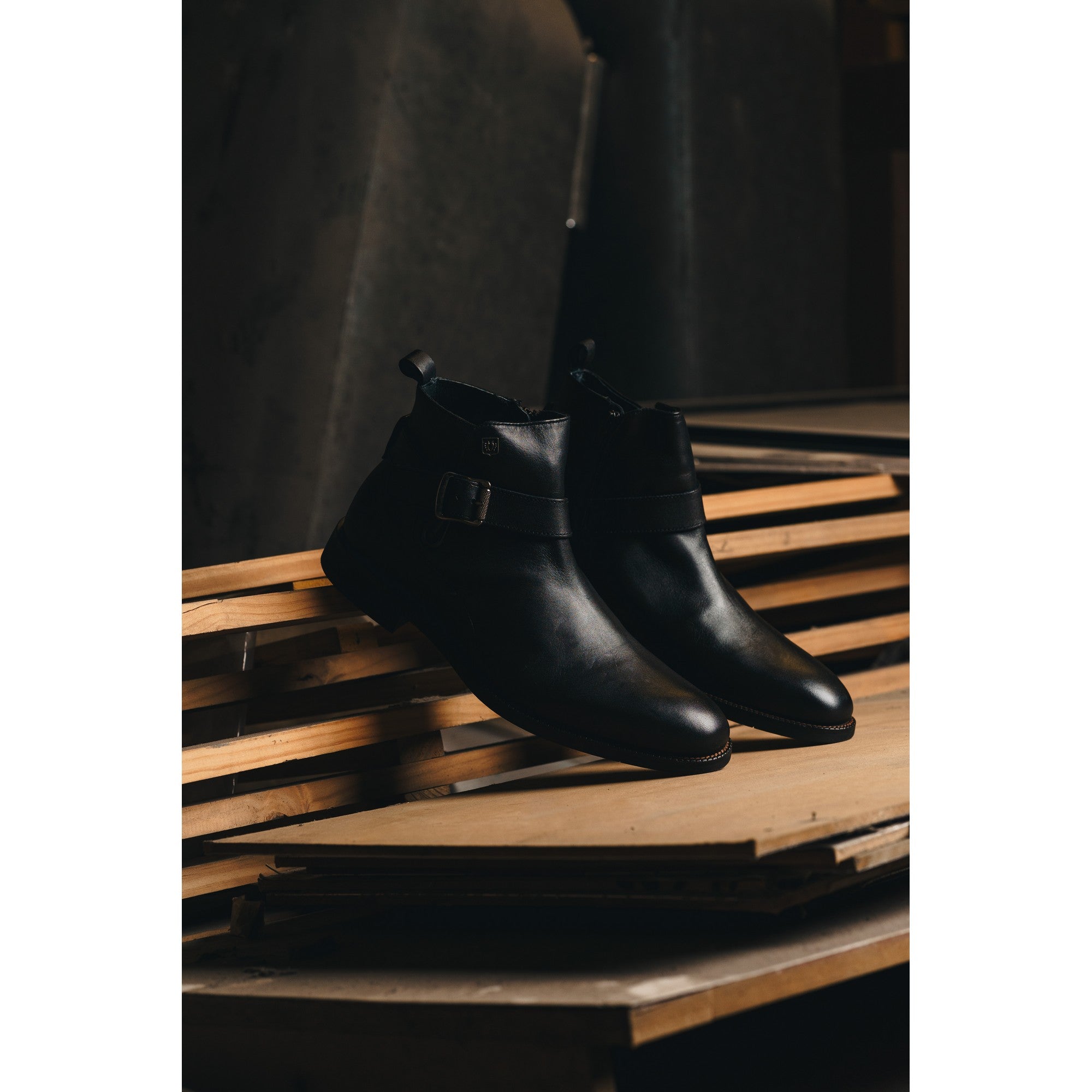 Botas Black Peppers Black Leather Biker