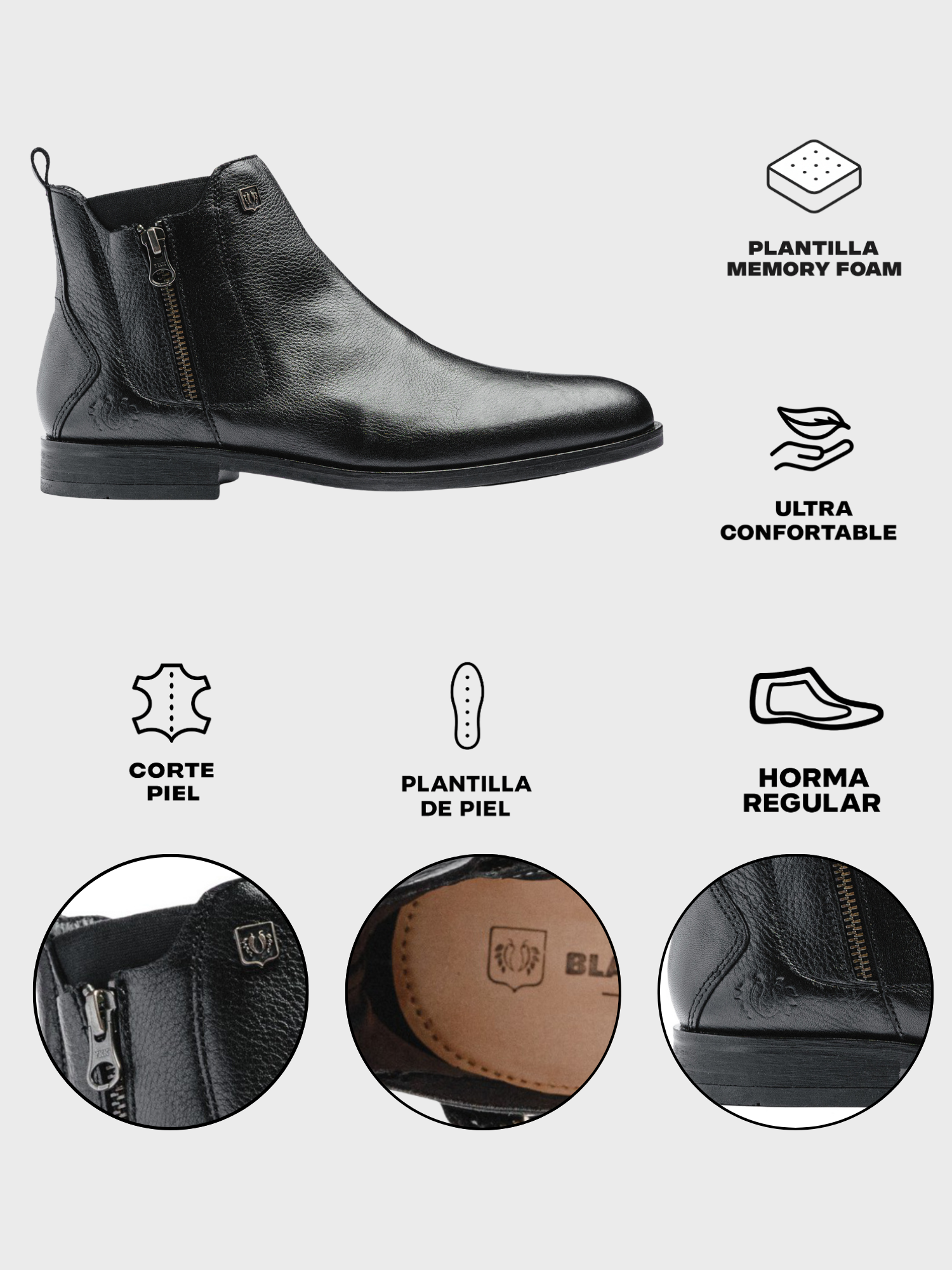 BLACK PEPPERS Black Leather ROCKSTAR CHELSEA