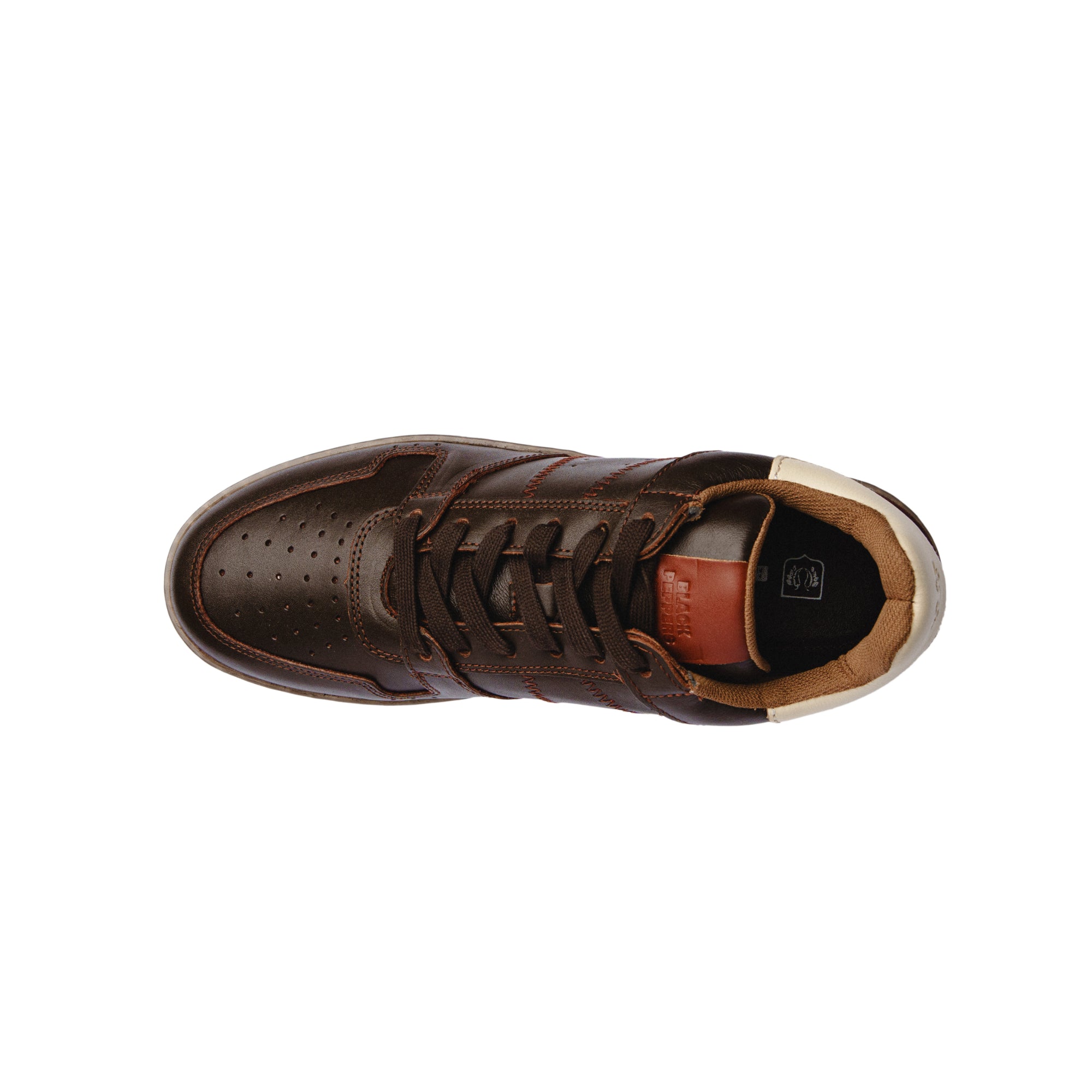 BLACK PEPPERS Lowtop Leather Sneaker CRUISE Chocolate