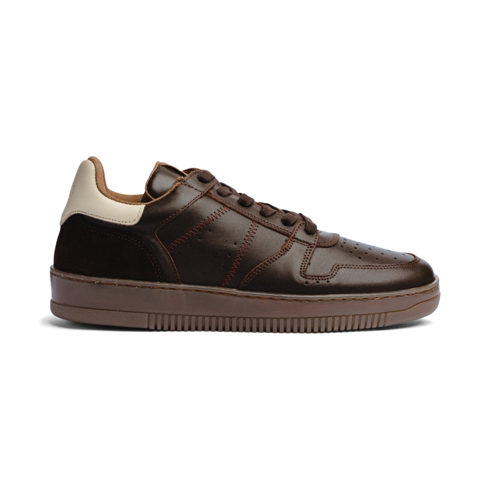 Tenis de piel Black Peppers Lowtop Leather Sneaker CRUISE Chocolate/White Heel