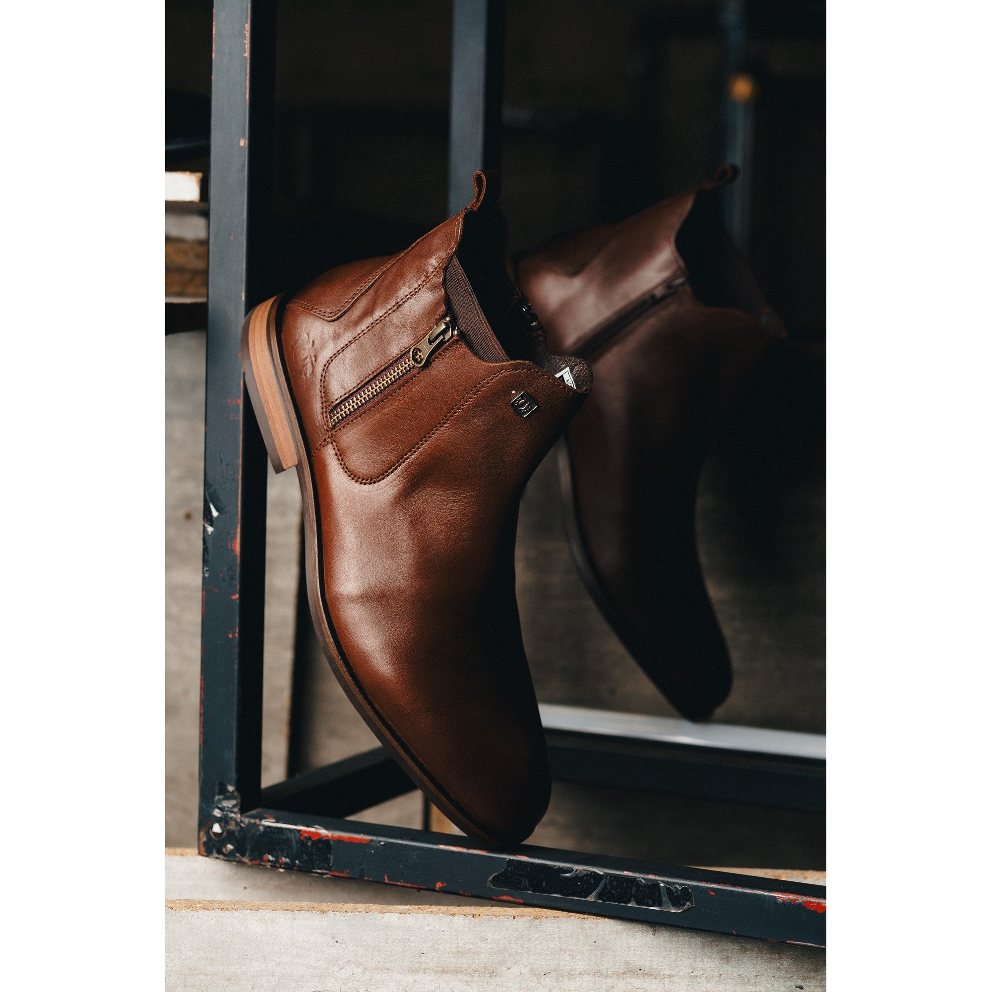 BLACK PEPPERS Brown Leather ROCKSTAR CHELSEA