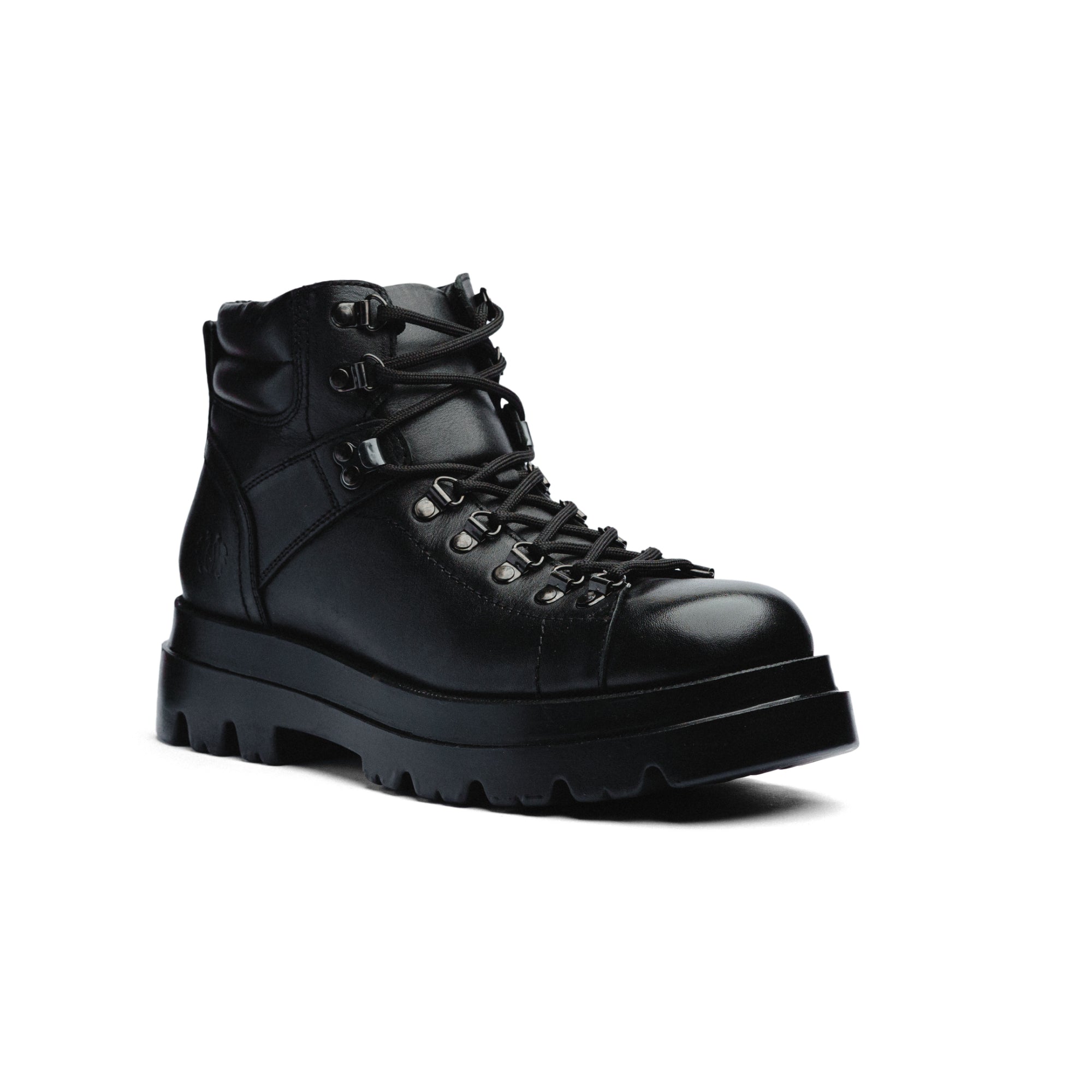 BLACK PEPEPRS Black Leather HIKER BOOTS