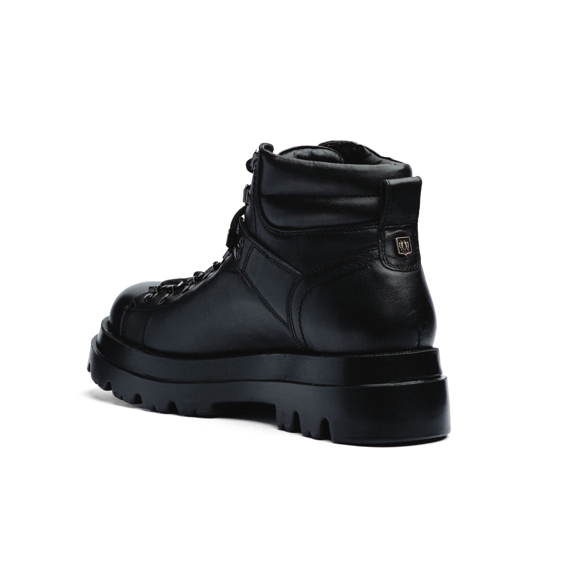 BLACK PEPEPRS Black Leather HIKER BOOTS