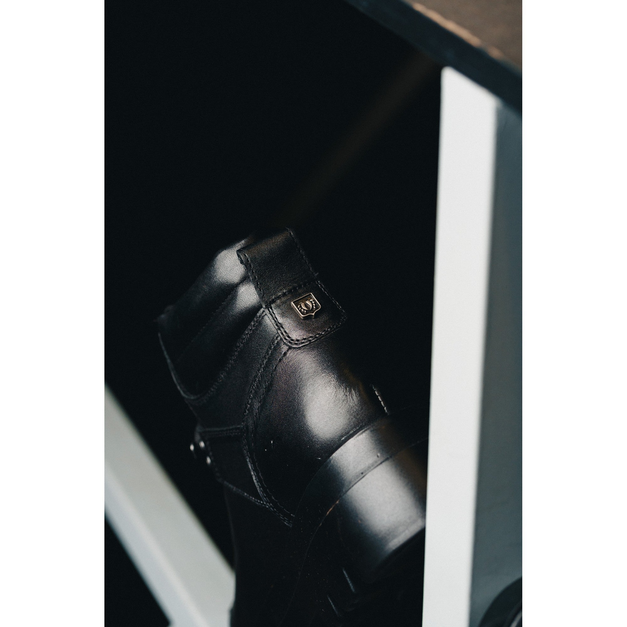 BLACK PEPEPRS Black Leather HIKER BOOTS