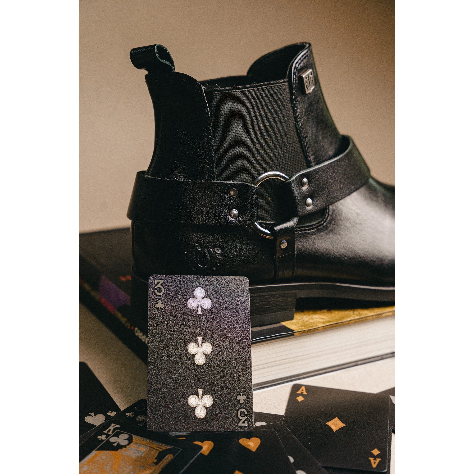 Black Leather LACE CHELSEA