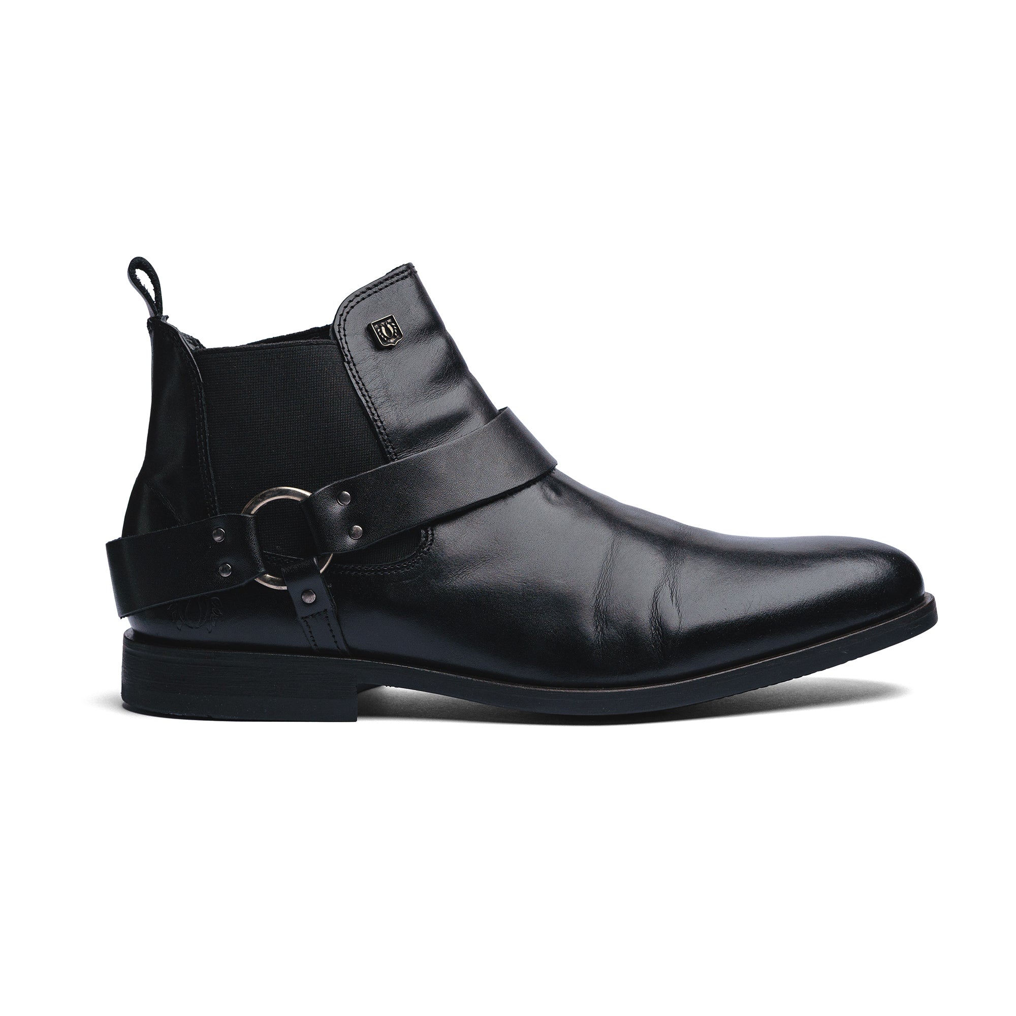 BLACK PEPPERS Black Leather LACE CHELSEA