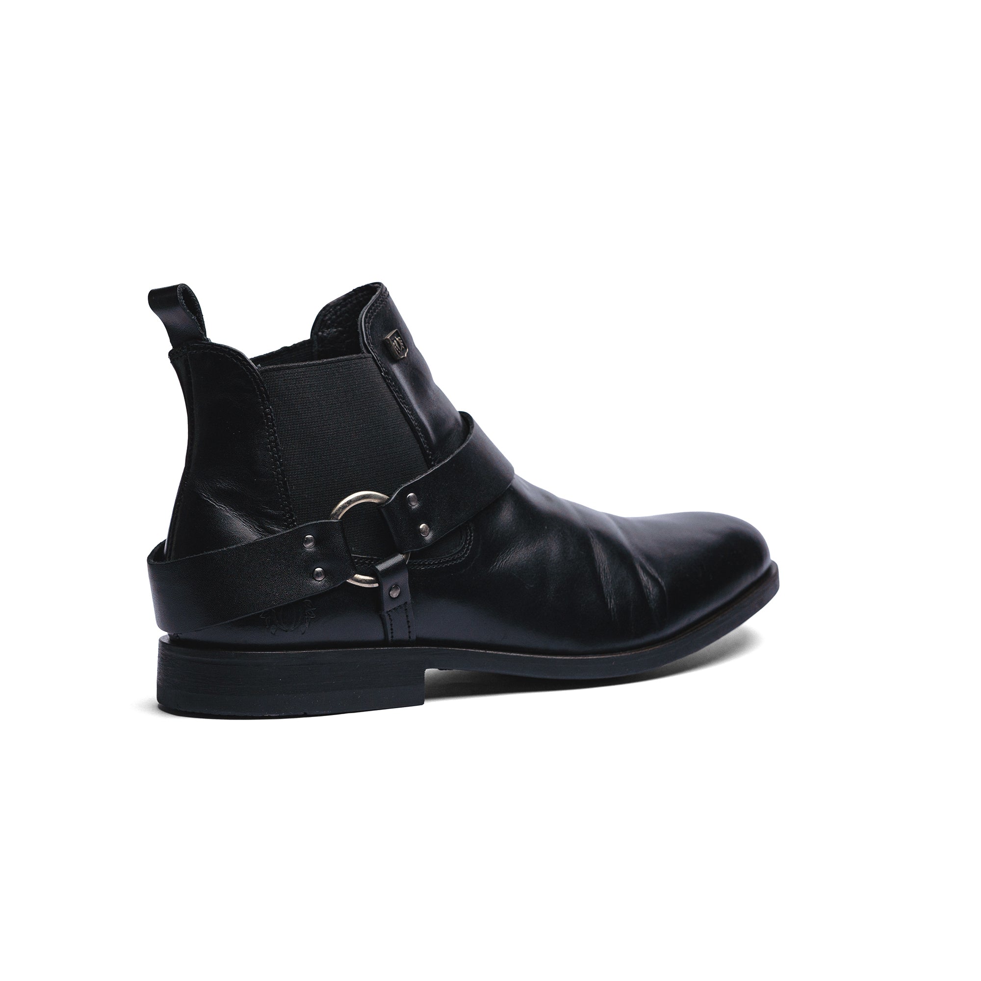 BLACK PEPPERS Black Leather LACE CHELSEA