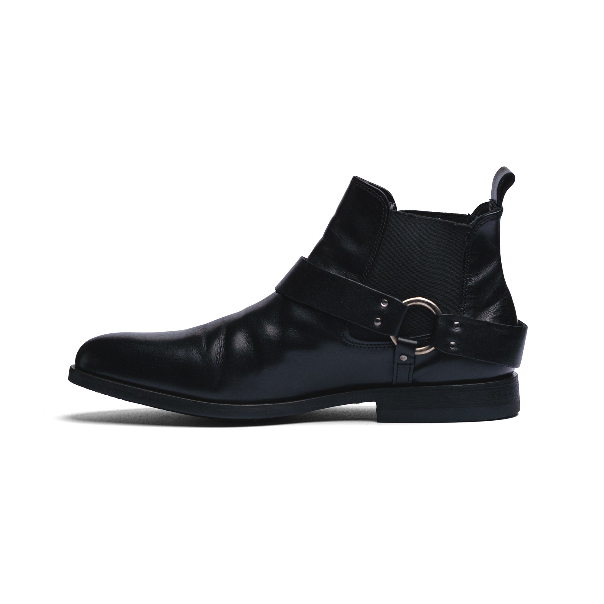 Black Leather LACE CHELSEA