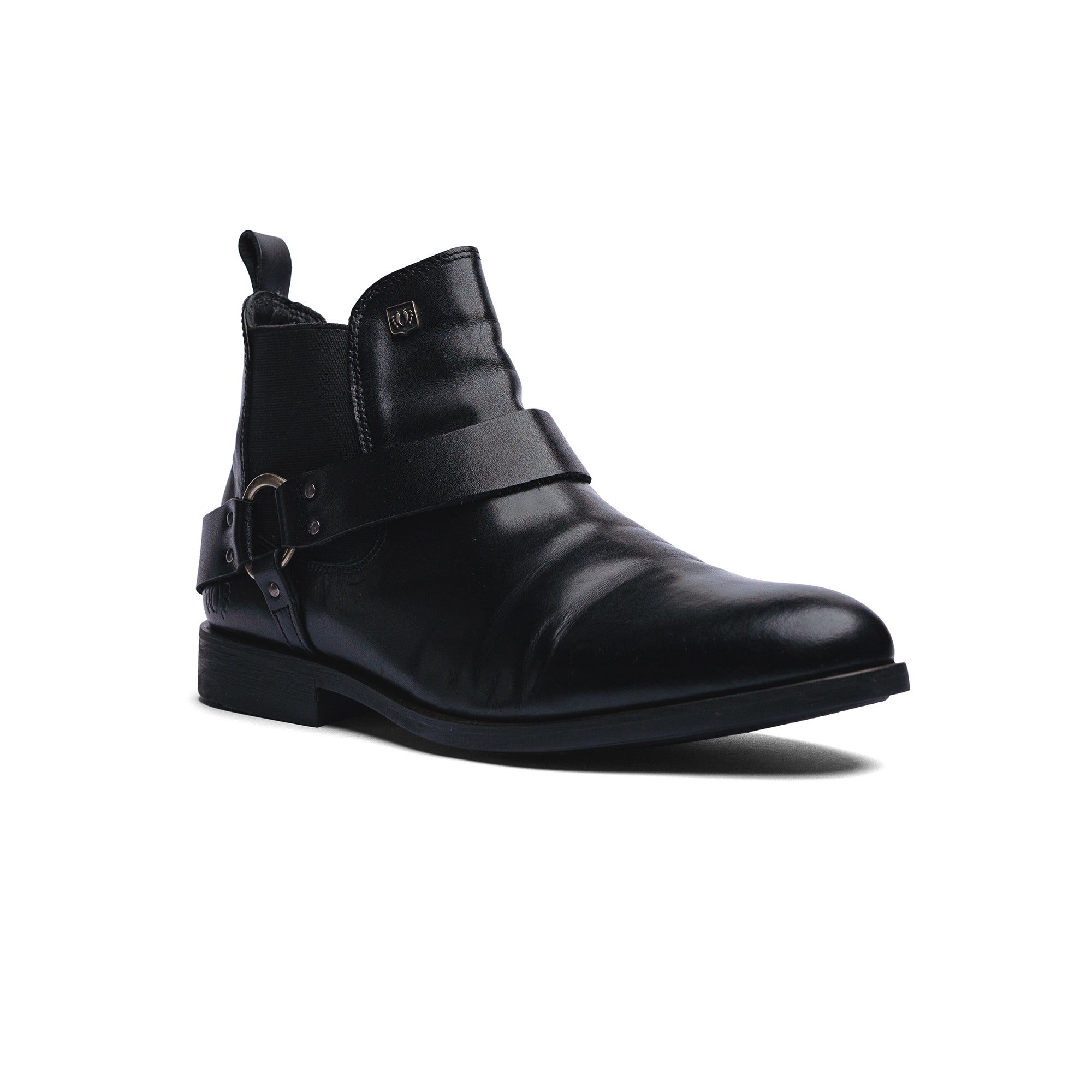 BLACK PEPPERS Black Leather LACE CHELSEA