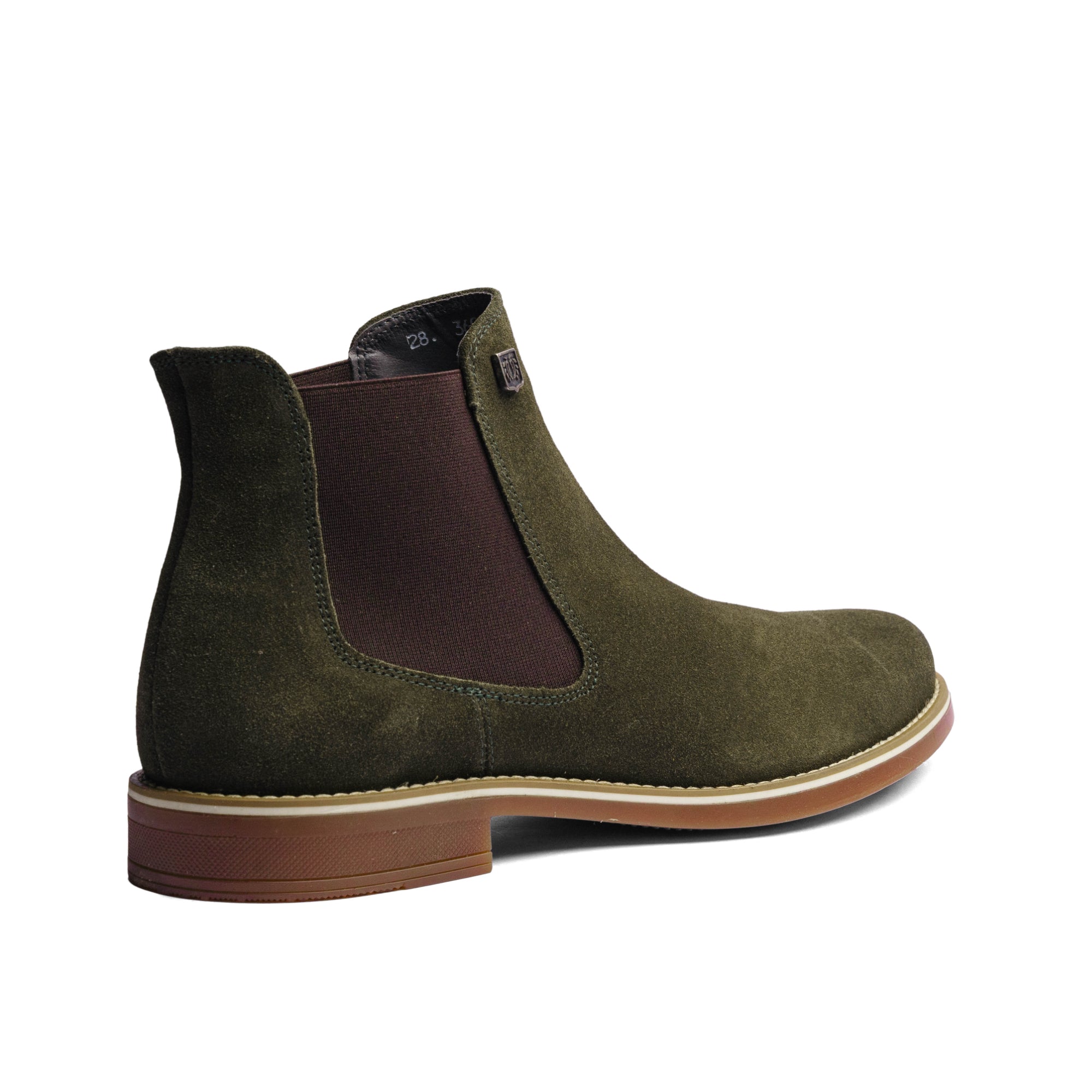 BLACK PEPPERS Olive Green Suede Leather Classic Chelsea