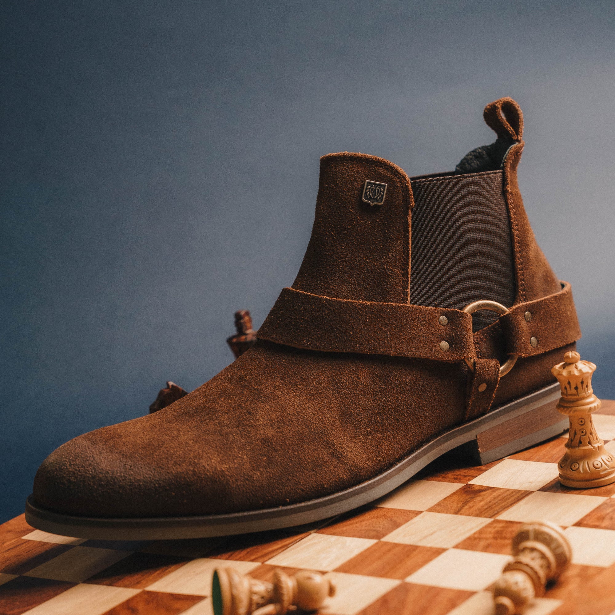 Camel Suede Leather LACE CHELSEA
