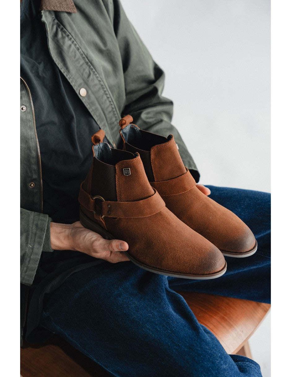 Camel Suede Leather LACE CHELSEA