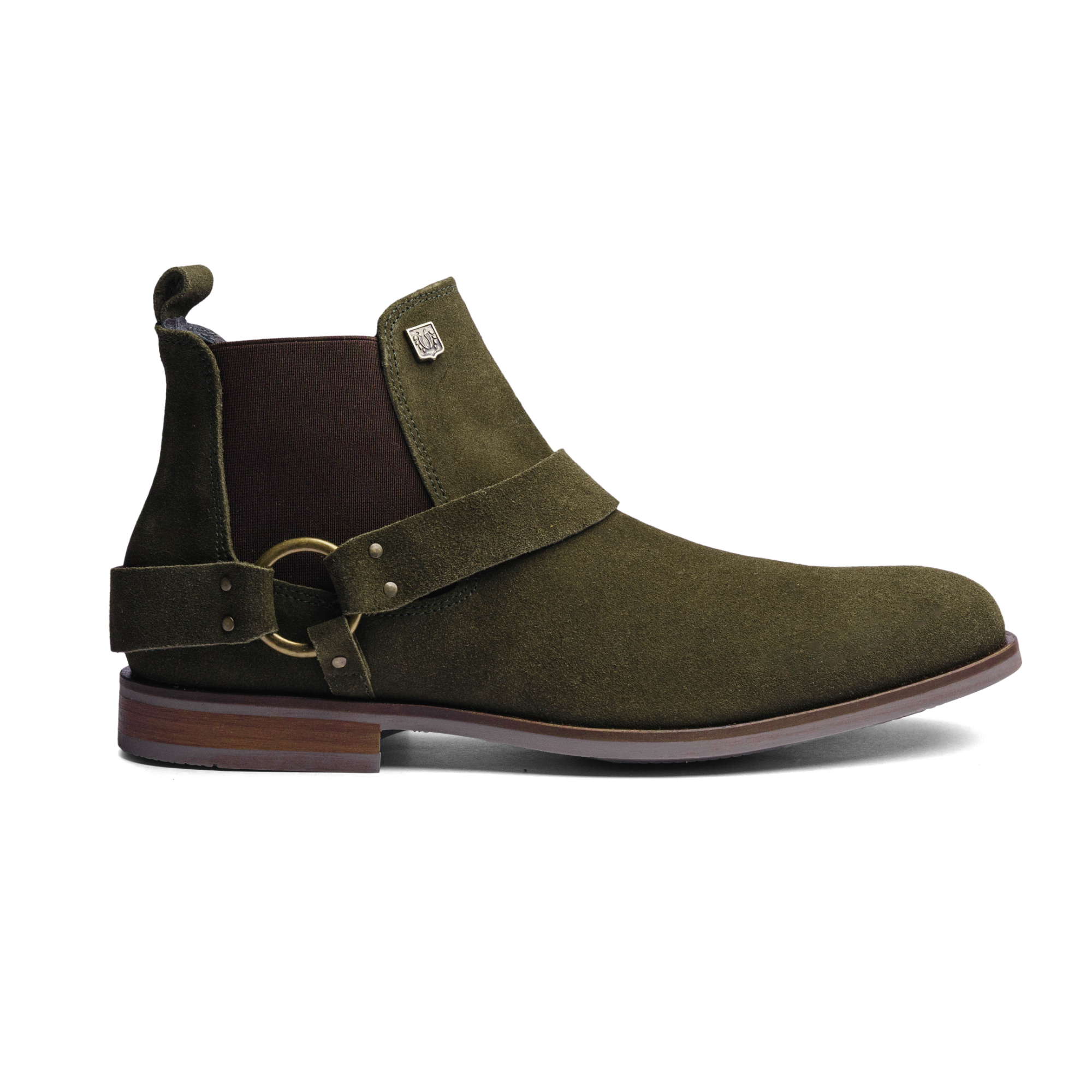 Olive Green Suede Leather LACE CHELSEA