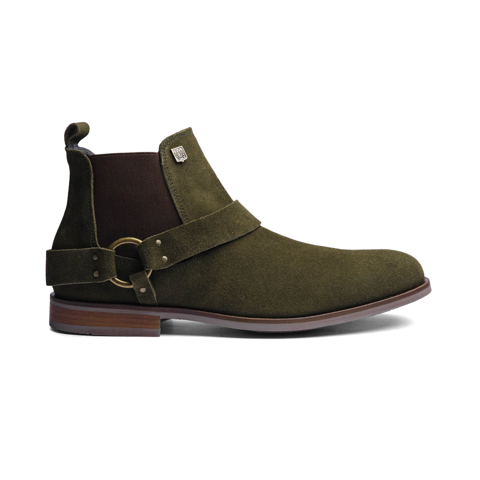 BLACK PEPPERS Olive Green Suede Leather LACE CHELSEA