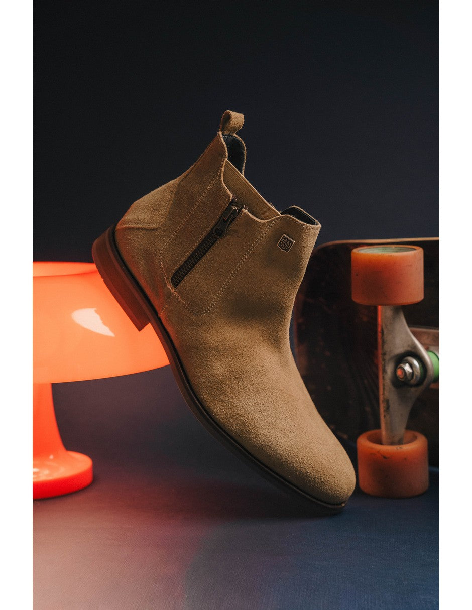 Cream Suede Leather ROCKSTAR CHELSEA