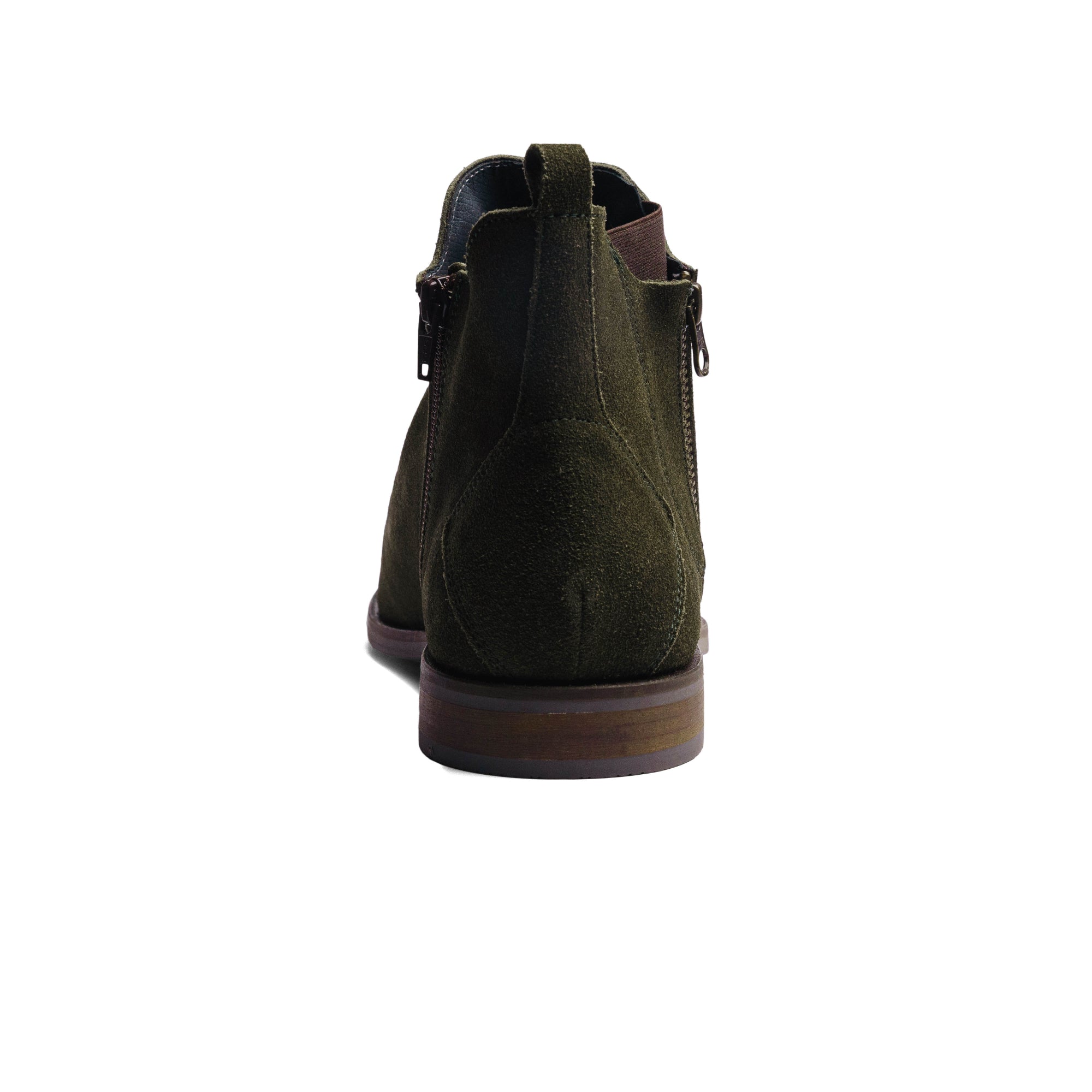 BLACK PEPPERS Olive Green Suede Leather ROCKSTAR CHELSEA