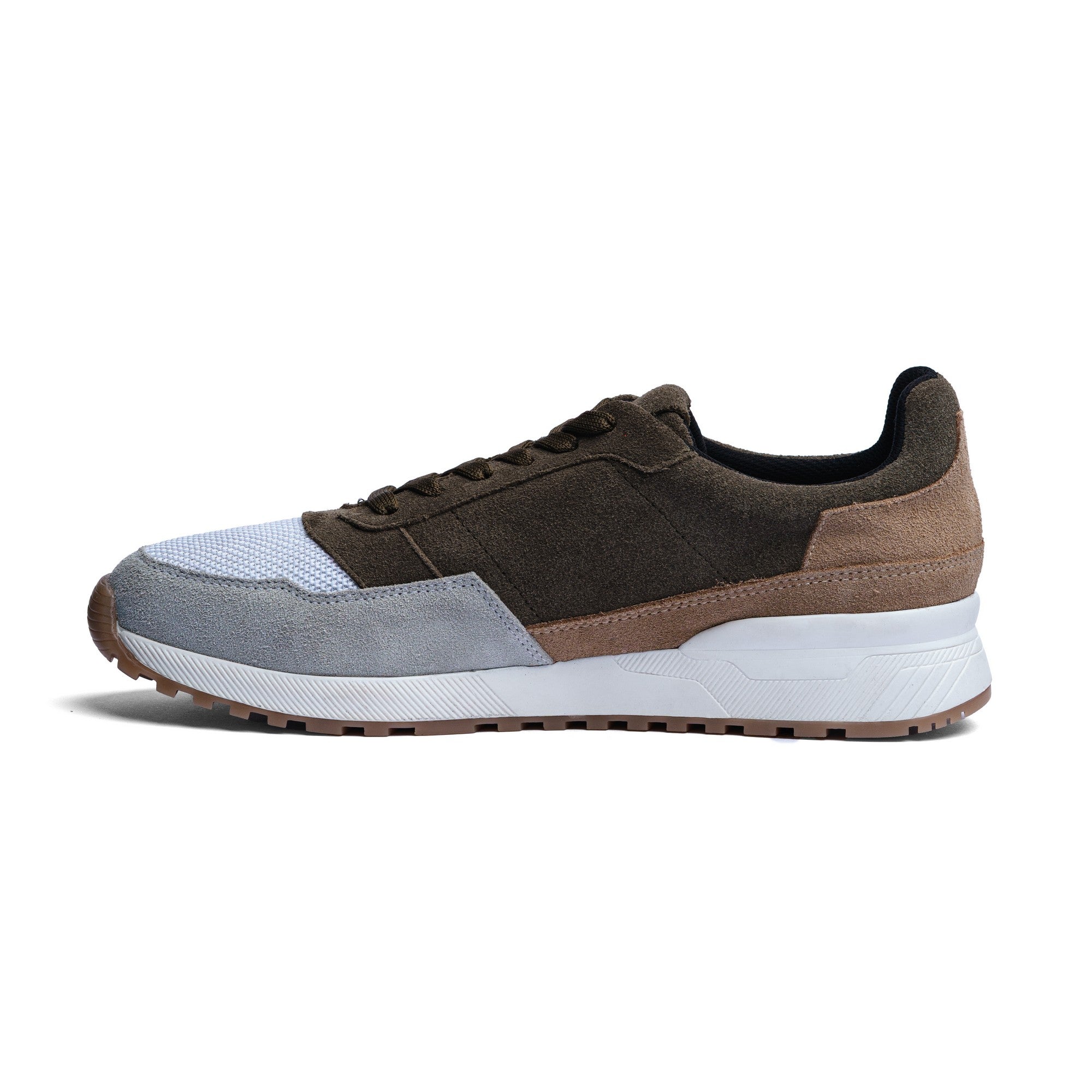 BLACK PEPPERS Trainer Suede Sneaker VERONA Military Green/Camel/Gray