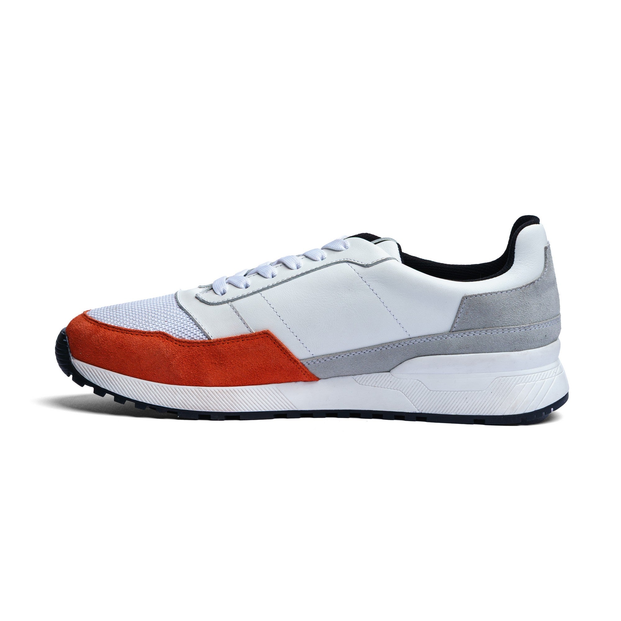 BLACK PEPPERS Trainer Leather Sneaker VERONA White/Orange