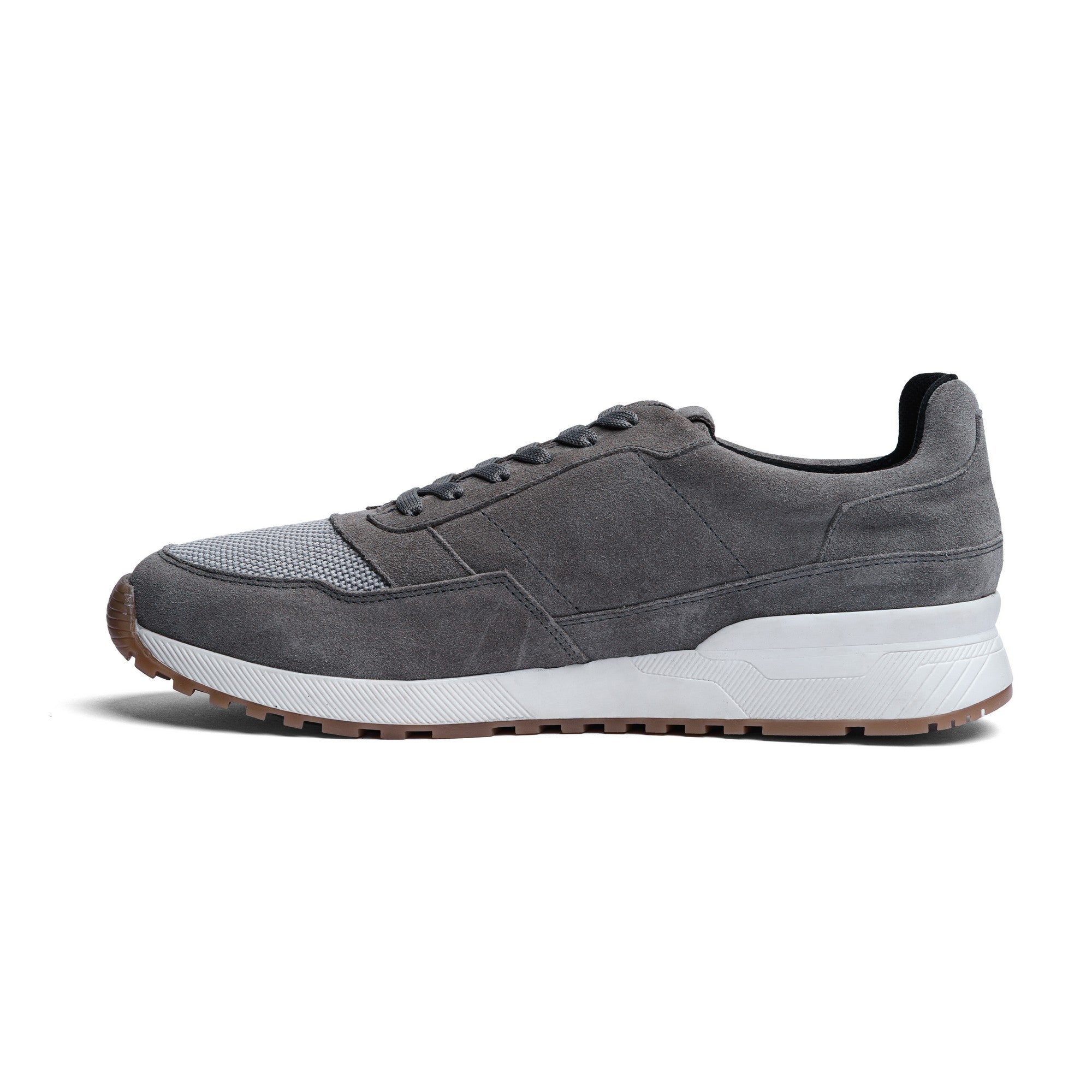 Tenis de Piel Black Peppers Trainer Leather Sneaker VERONA Gray/White Sole