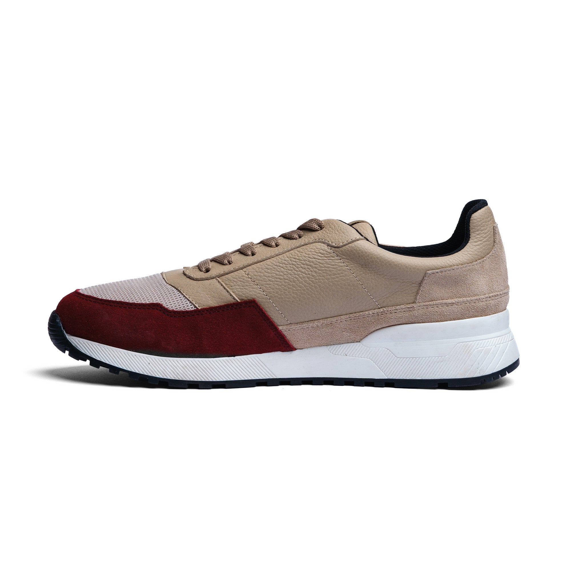 BLACK PEPPERS Trainer Leather Sneaker VERONA Red/Beige