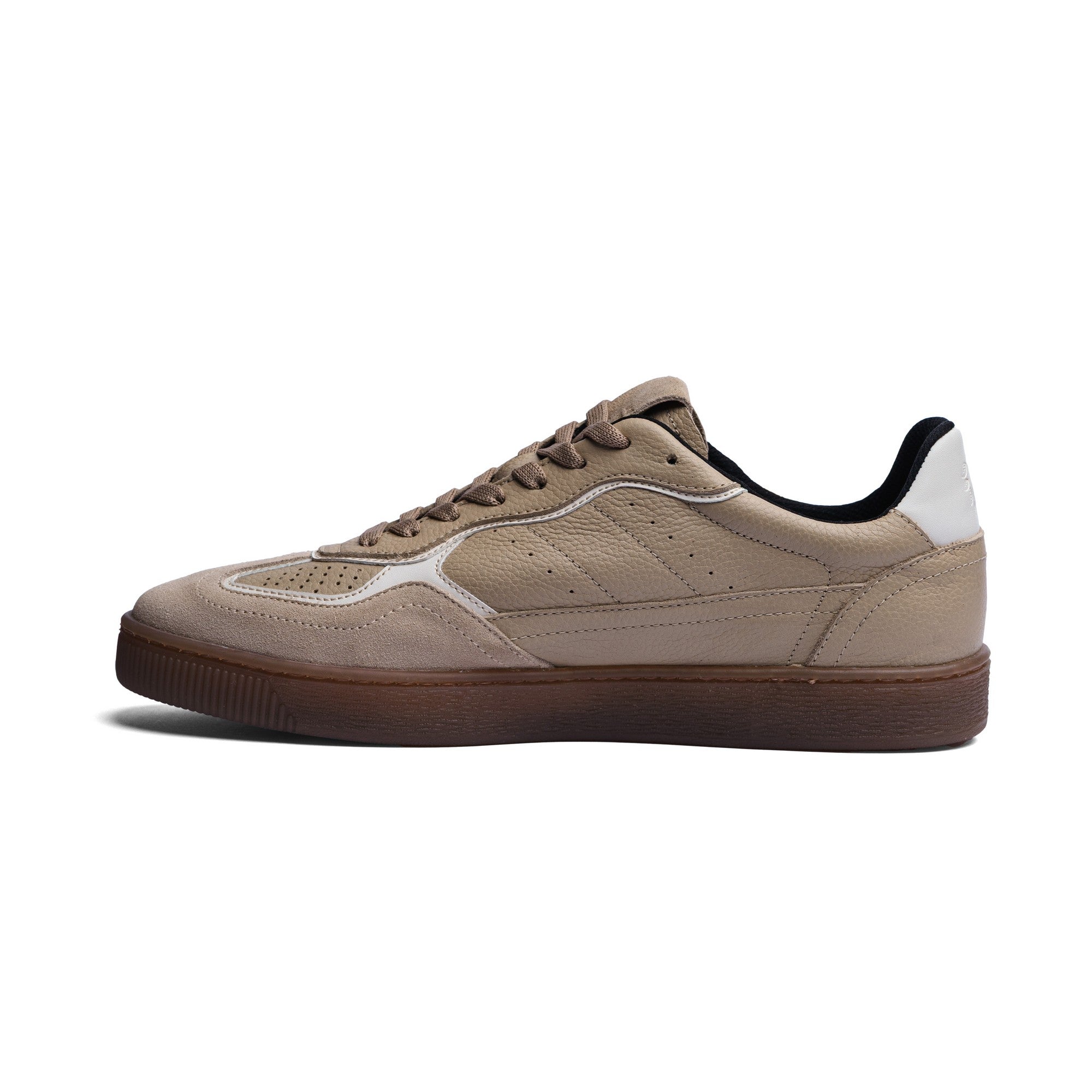 BLACK PEPPERS Lowtop Leather Sneaker PARMA Beige/Brown Sole