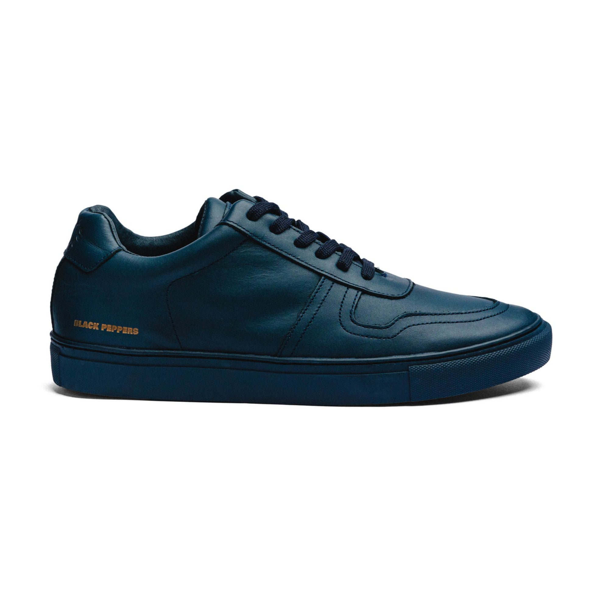 BLACK PEPPERS Lowtop Leather Sneaker TURIN Full Navy Blue