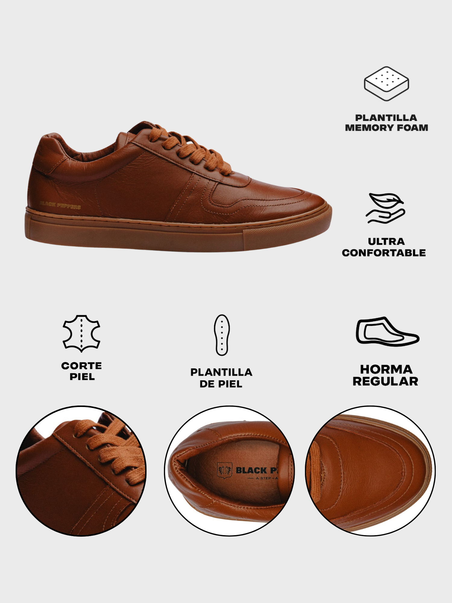 BLACK PEPPERS Lowtop Leather Sneaker TURIN Coronado
