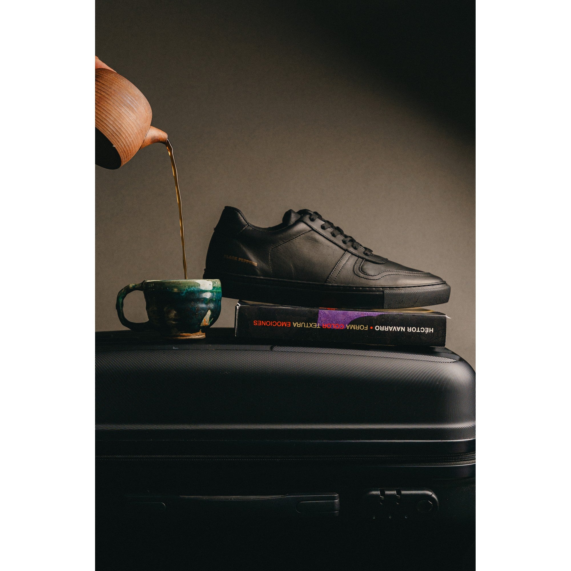 BLACK PEPPERS Lowtop Leather Sneaker TURIN Full Black