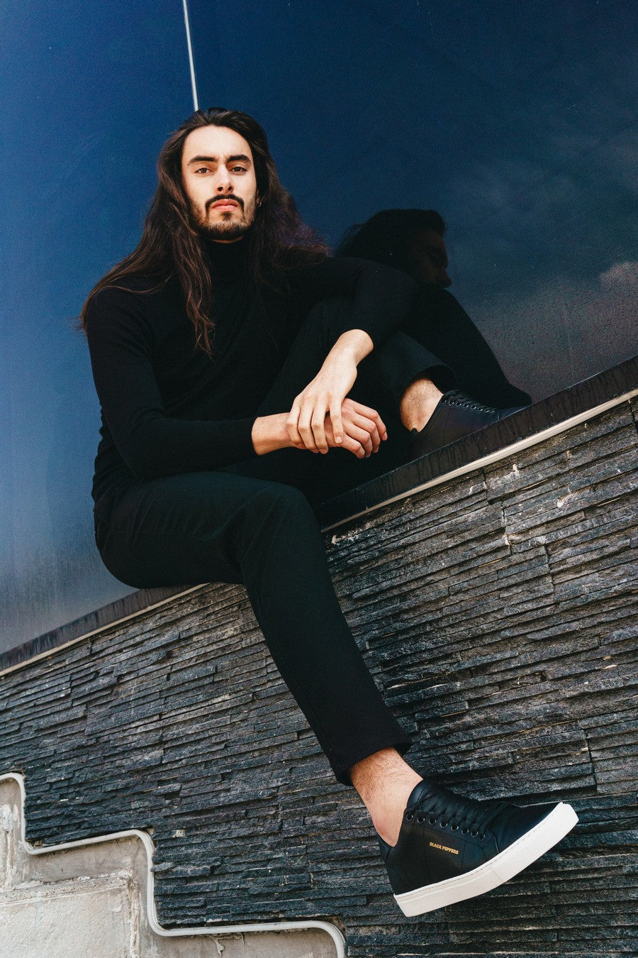 BLACK PEPEPRS Lowtop Leather Sneaker CORE Black/White Sole