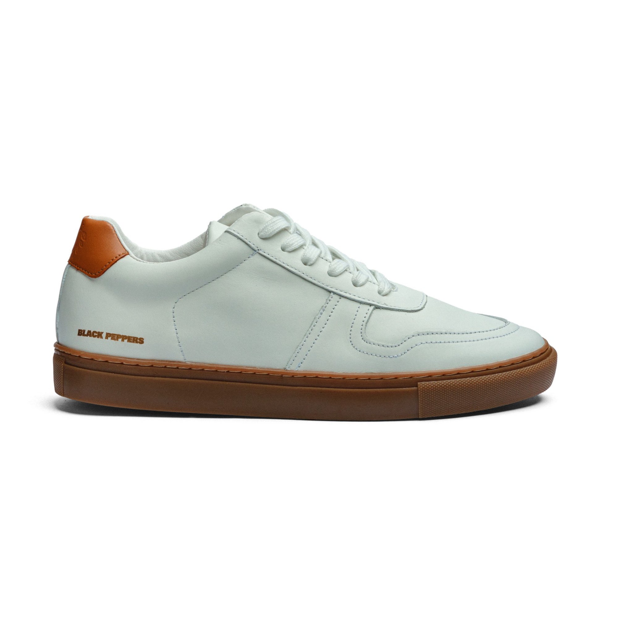 BLACK PEPPERS Lowtop Leather Sneaker TURIN White/ Rubber Sole