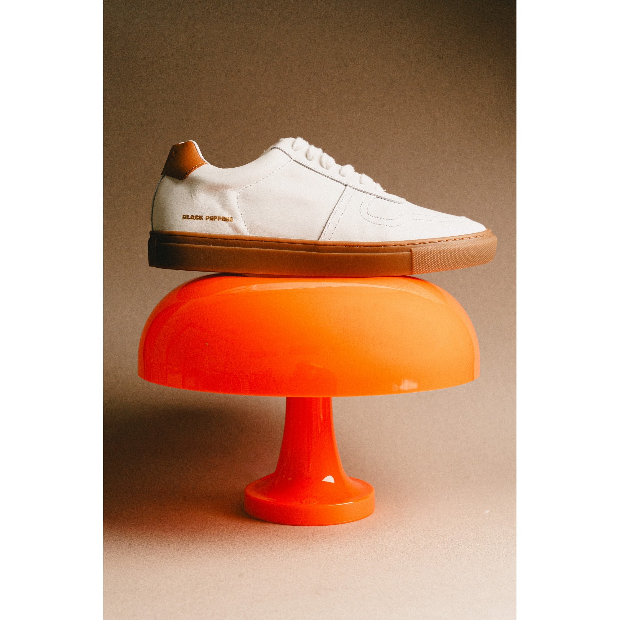 BLACK PEPPERS Lowtop Leather Sneaker TURIN White/ Rubber Sole