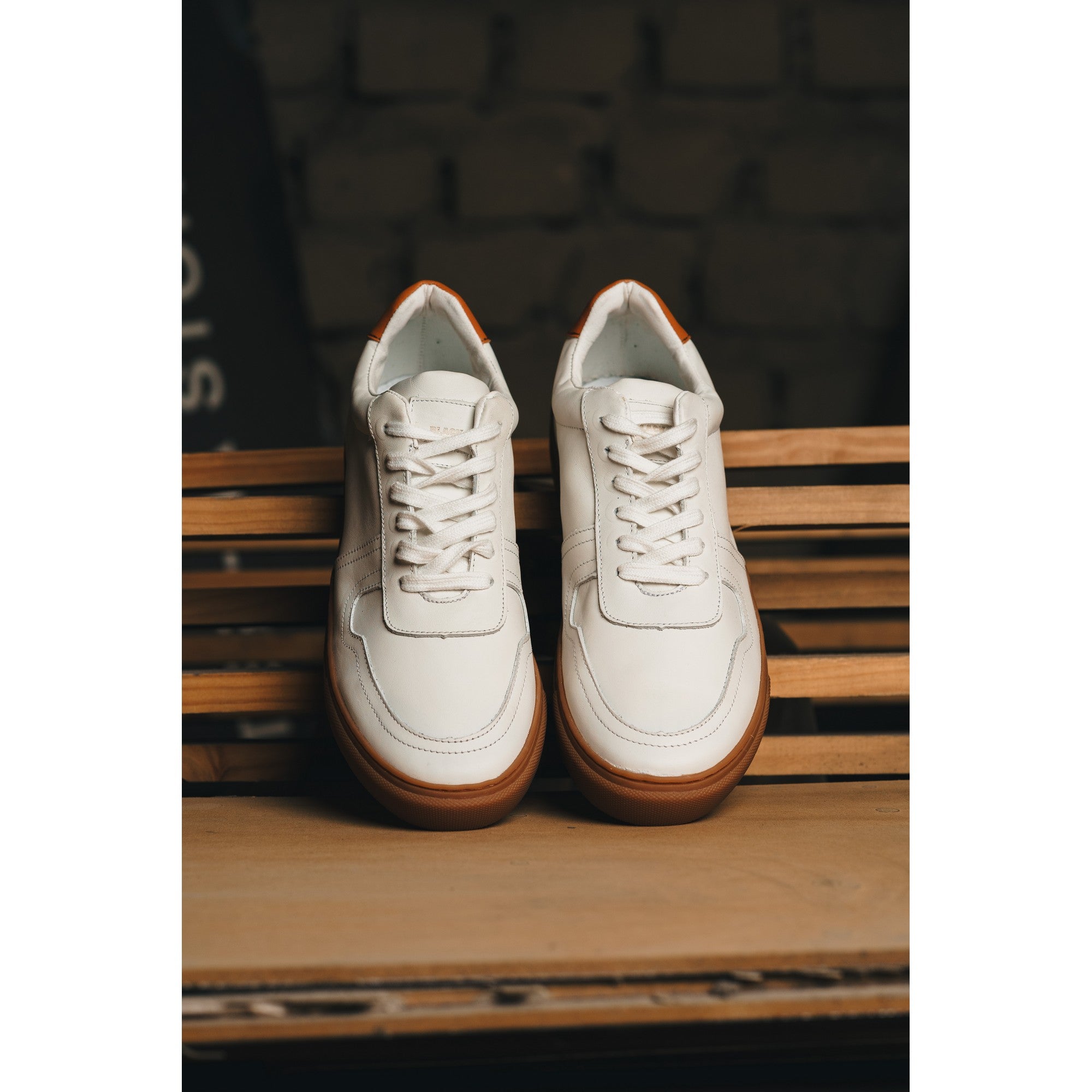 BLACK PEPPERS Lowtop Leather Sneaker TURIN White/ Rubber Sole