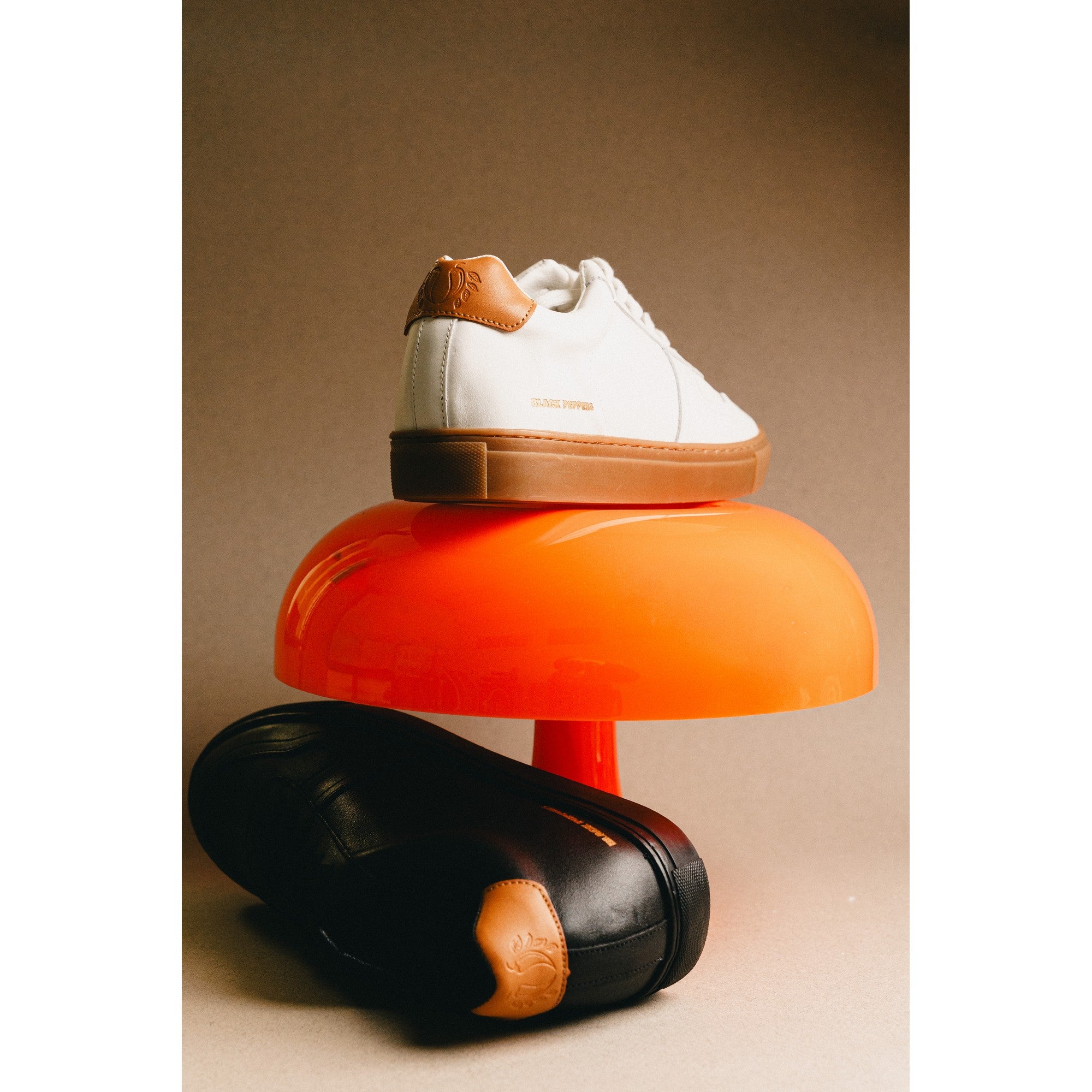 BLACK PEPPERS Lowtop Leather Sneaker TURIN White/ Rubber Sole