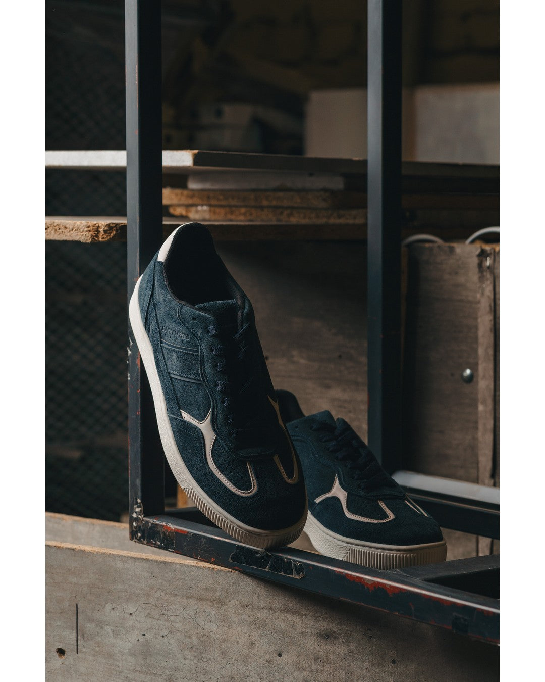 BLACK PEPPERS Lowtop Leather Sneaker PARMA Navy Blue