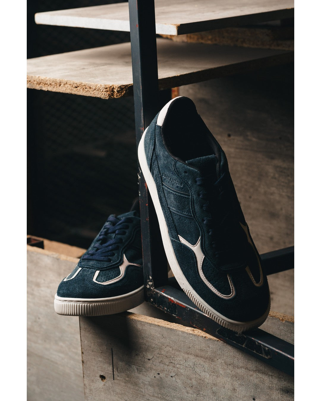 BLACK PEPPERS Lowtop Leather Sneaker PARMA Navy Blue