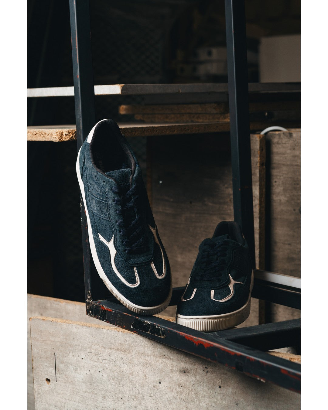 BLACK PEPPERS Lowtop Leather Sneaker PARMA Navy Blue