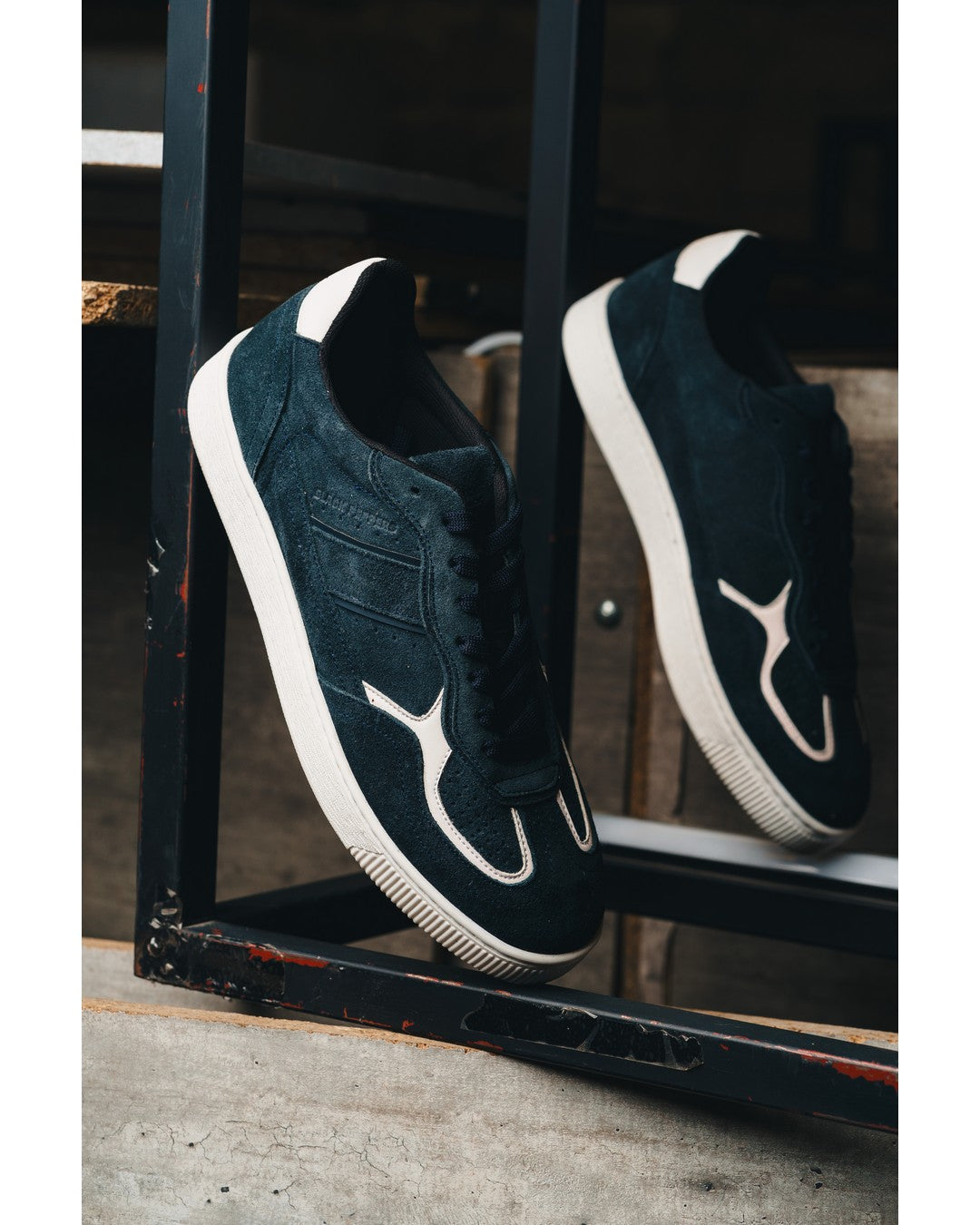 BLACK PEPPERS Lowtop Leather Sneaker PARMA Navy Blue