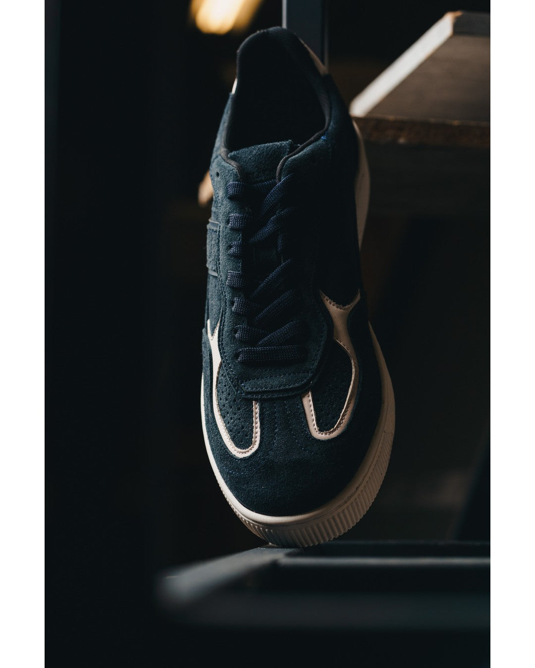 BLACK PEPPERS Lowtop Leather Sneaker PARMA Navy Blue