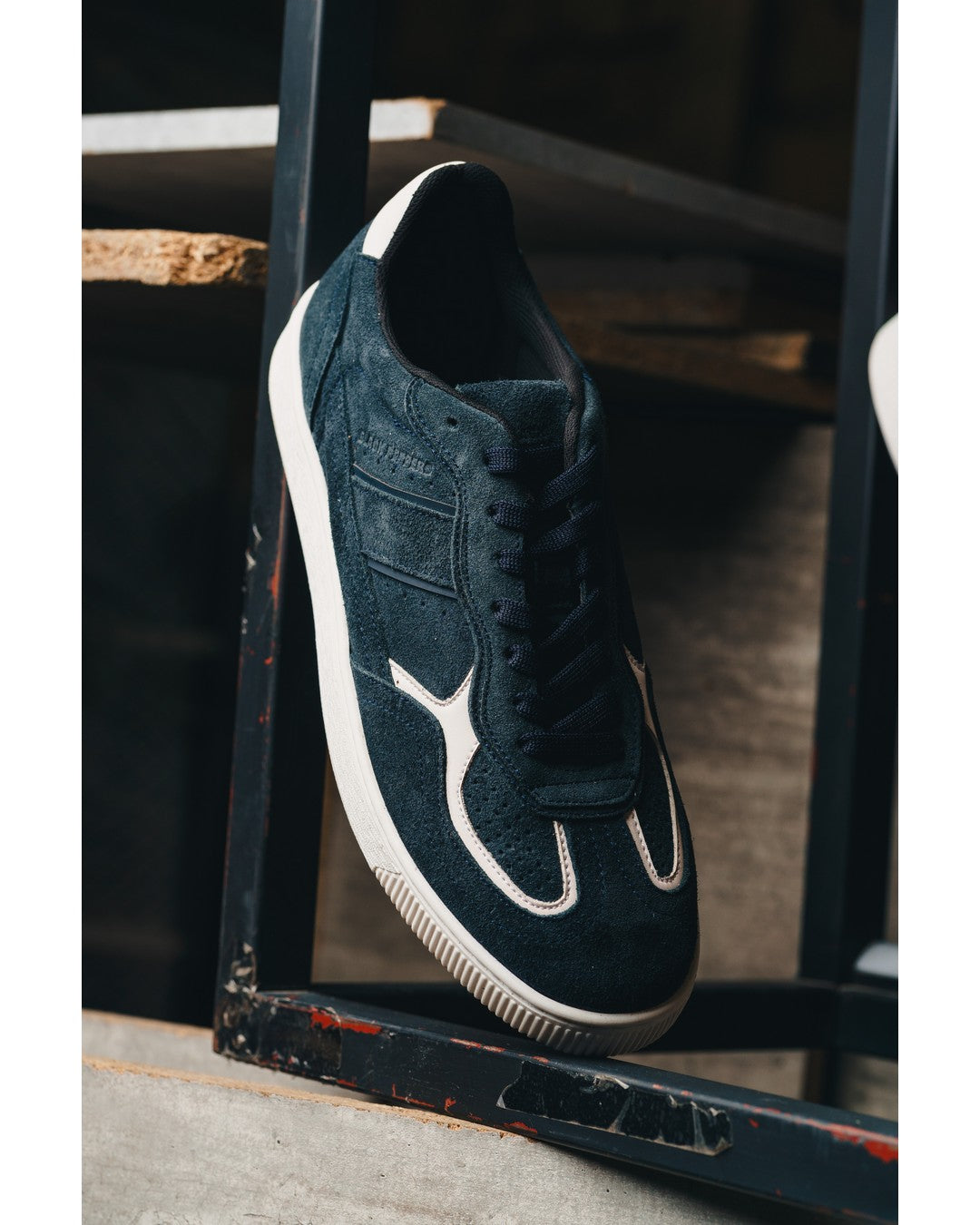BLACK PEPPERS Lowtop Leather Sneaker PARMA Navy Blue