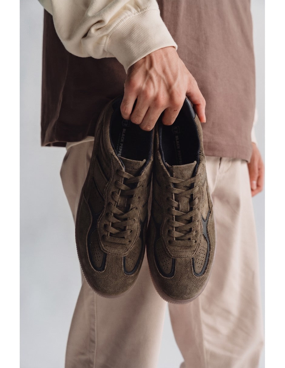 Lowtop Leather Sneaker PARMA Olive Green
