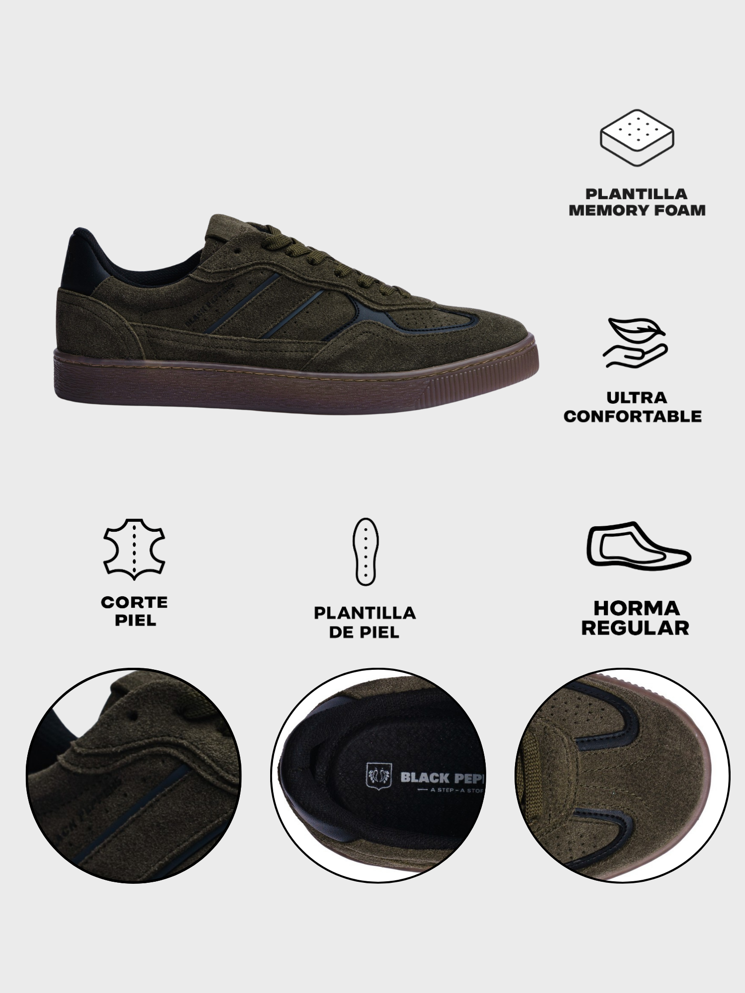 Lowtop Leather Sneaker PARMA Olive Green